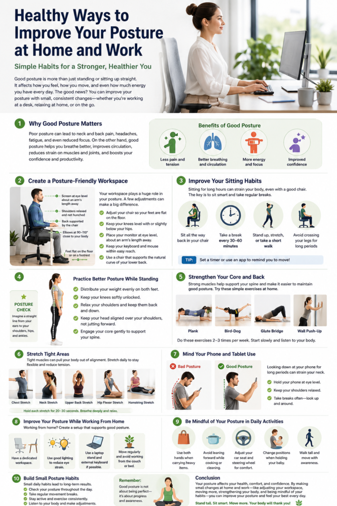 Healthy Ways to Improve Your Posture at Home and Work